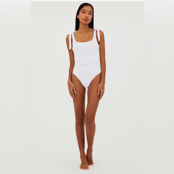 Beach Riot Sydney Belted One-Piece Swimsuit, White, MEDIUM, $168 - Picture 3 of 11